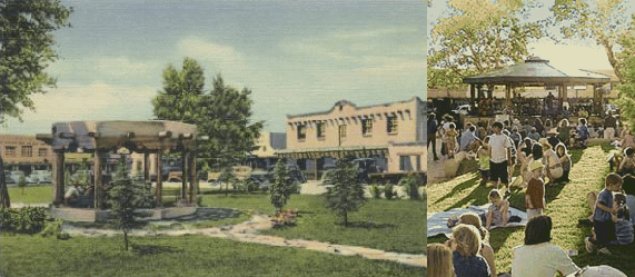 Figura 1. El espacio público lejos de las grandes ciudades: la plaza de Taos en una ilustración de mediados de siglo y en una celebración popular de la actualidad.