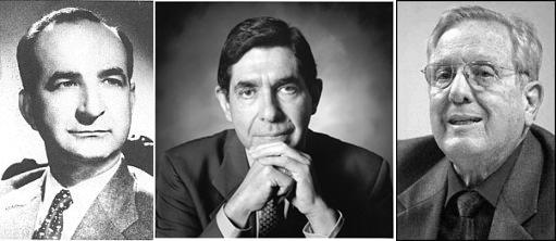 Figura 5. José Figueres (1948-1949; 1953-1958; 1970-1974), Rodrigo Carazo (1978-1982) y Oscar Arias (1986-1990), gobernantes de Costa Rica en el siglo XX.