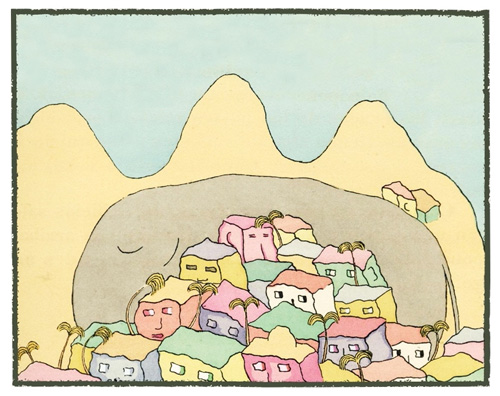 Acuarela de Oliverio Girondo ilustrando su poema Rio de Janeiro del libro "Veinte poemas para ser leído en el tranvía". Noviembre 1920.